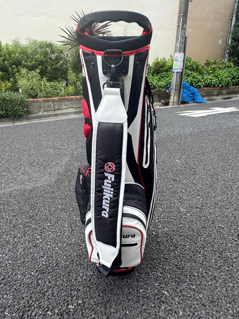 Fujikura キャディバッグ 黒/白/赤