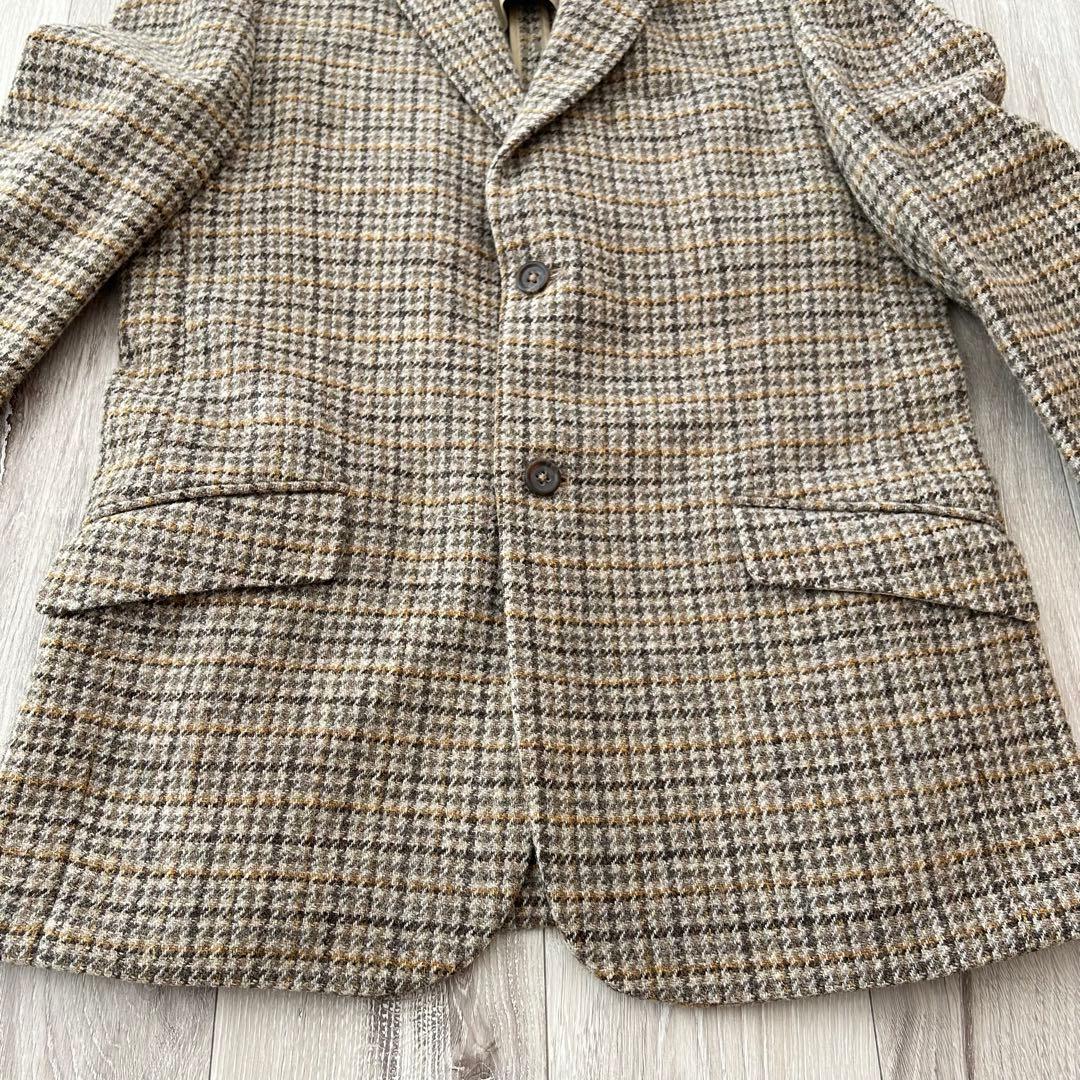 バナナリパブリック ハリスツイード テーラードジャケット ベージュ チェック40