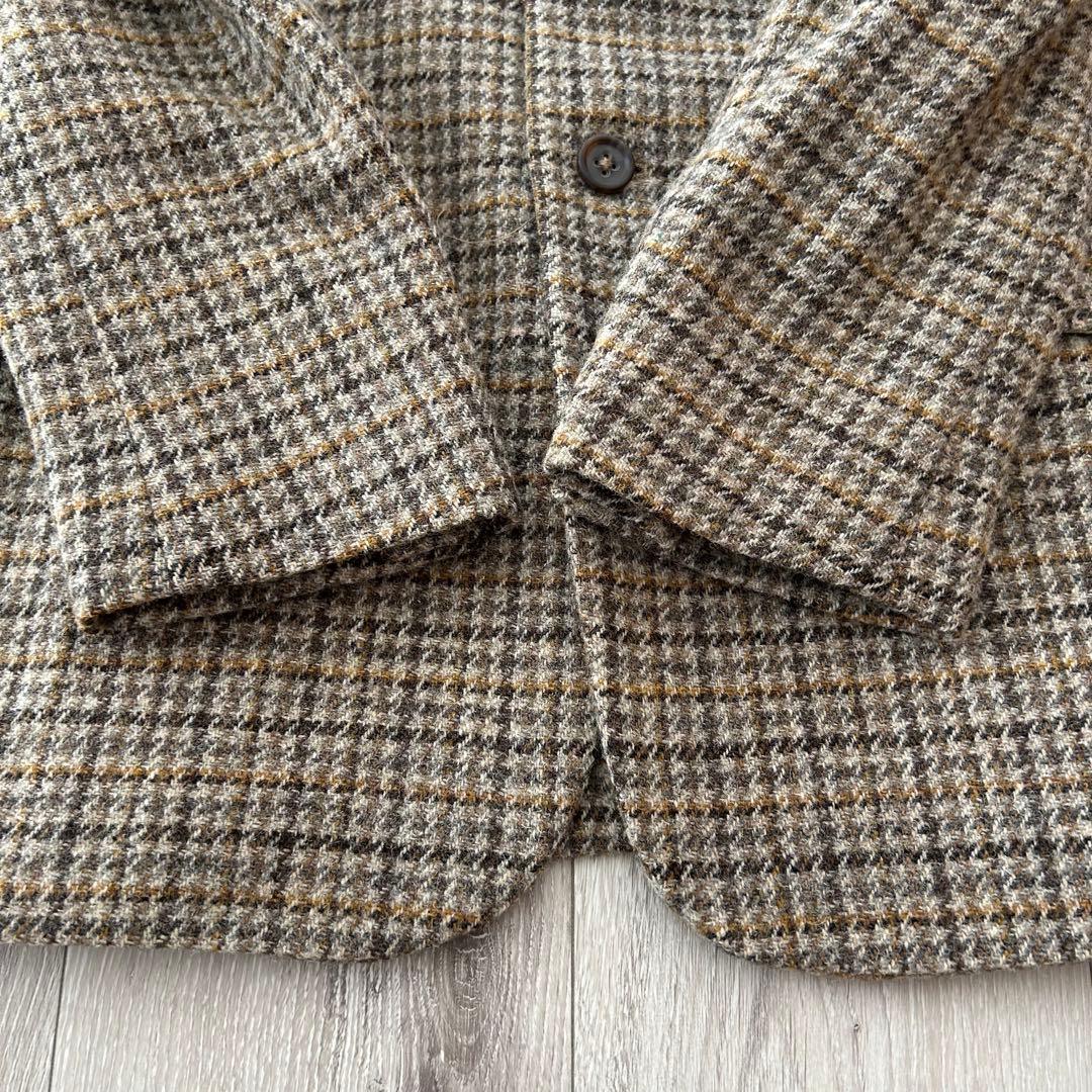 バナナリパブリック ハリスツイード テーラードジャケット ベージュ チェック40