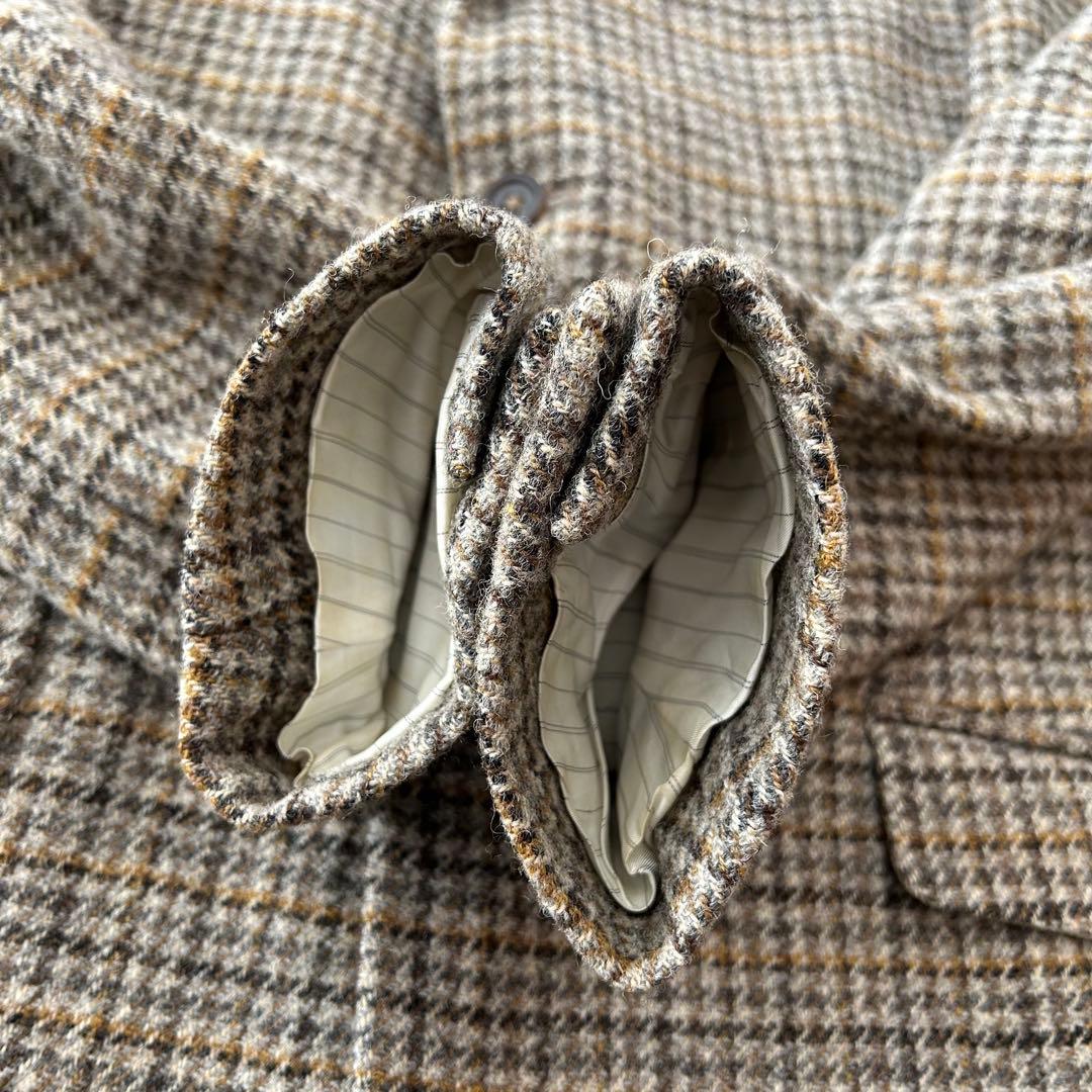 バナナリパブリック ハリスツイード テーラードジャケット ベージュ チェック40