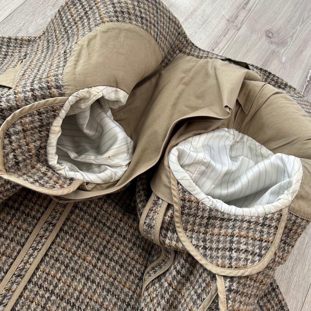 バナナリパブリック ハリスツイード テーラードジャケット ベージュ チェック40