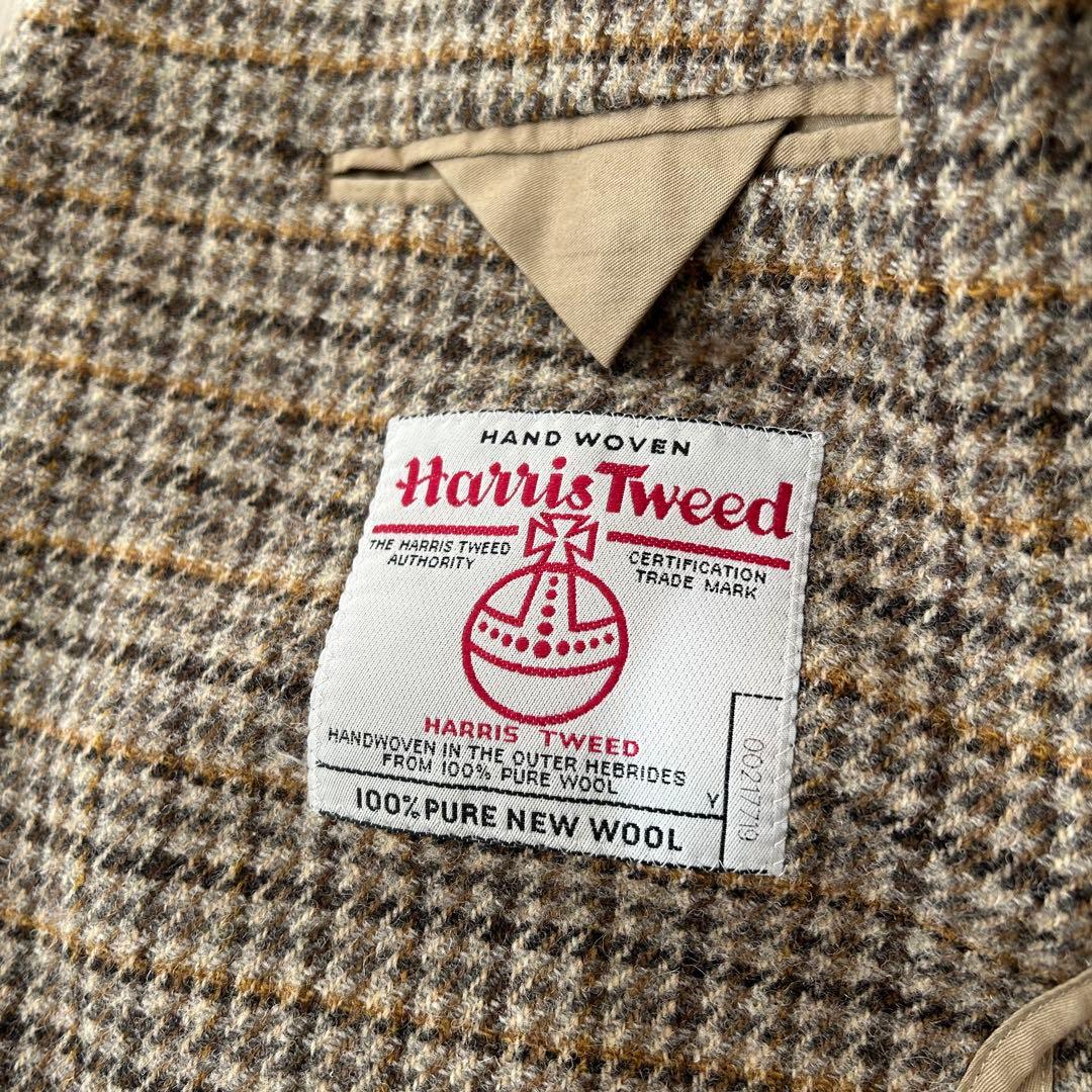 バナナリパブリック ハリスツイード テーラードジャケット ベージュ チェック40