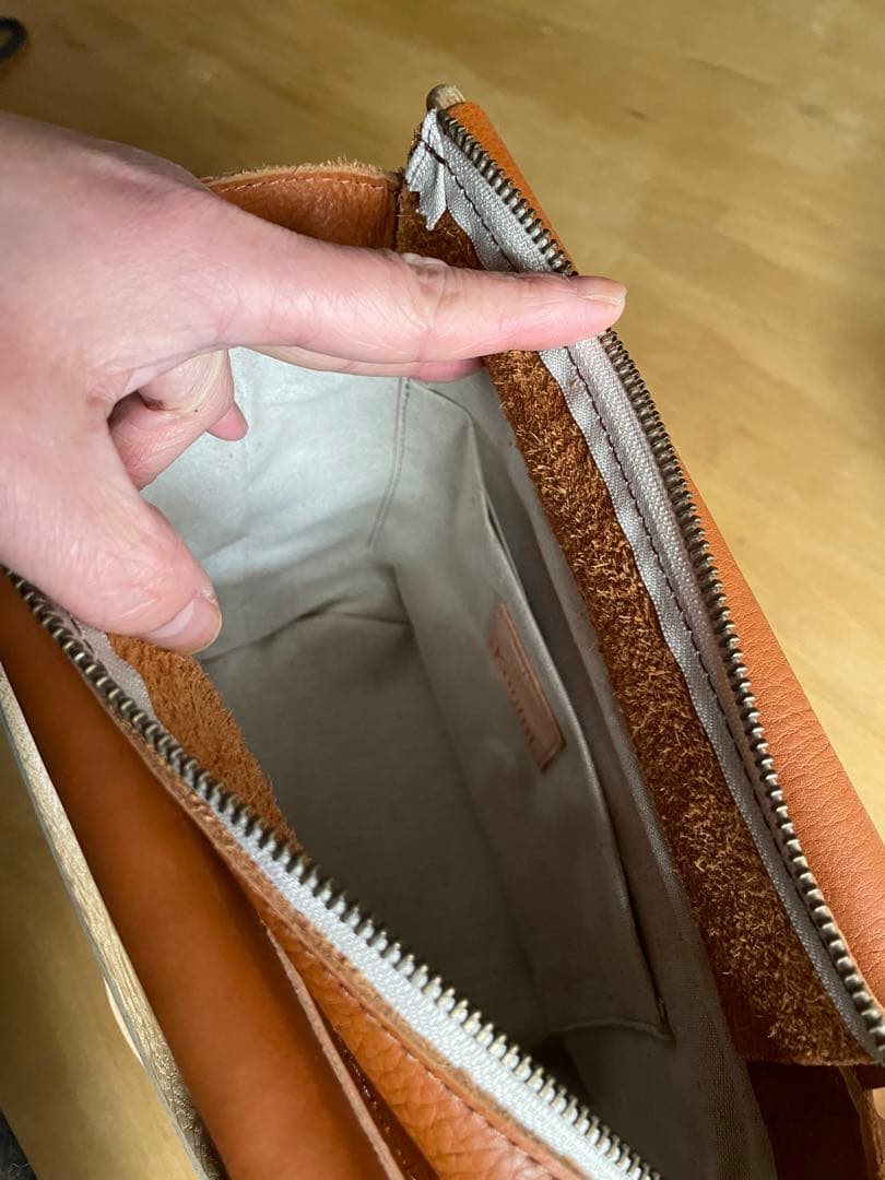 【未使用品】浅草革小物Kanmi. カンミ2wayレザーショルダーバッグブラウン