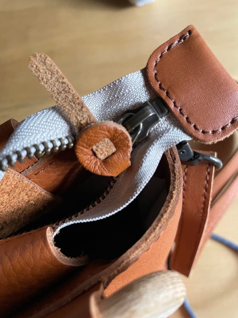 【未使用品】浅草革小物Kanmi. カンミ2wayレザーショルダーバッグブラウン