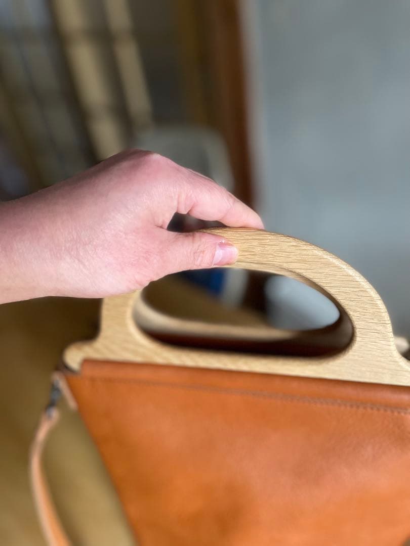 【未使用品】浅草革小物Kanmi. カンミ2wayレザーショルダーバッグブラウン