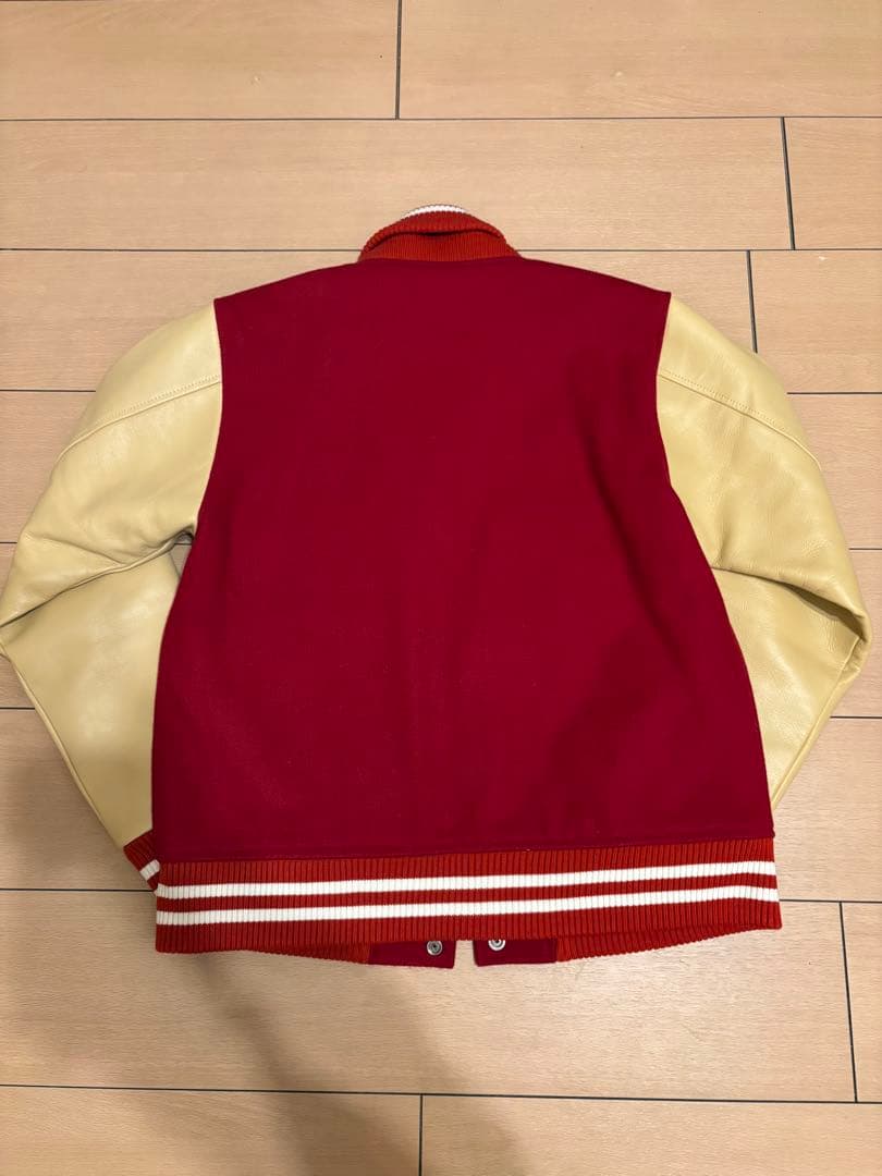 CALEE スタジャン 赤/ベージュ