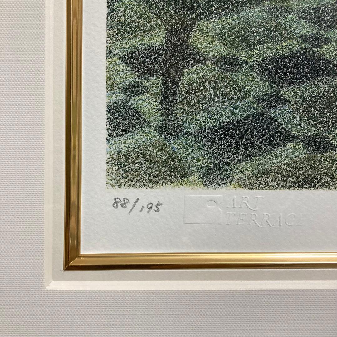 【真作】笹倉鉄平「湖水をながめながら」ジクレー 直筆サイン 保証書有 版画 絵画