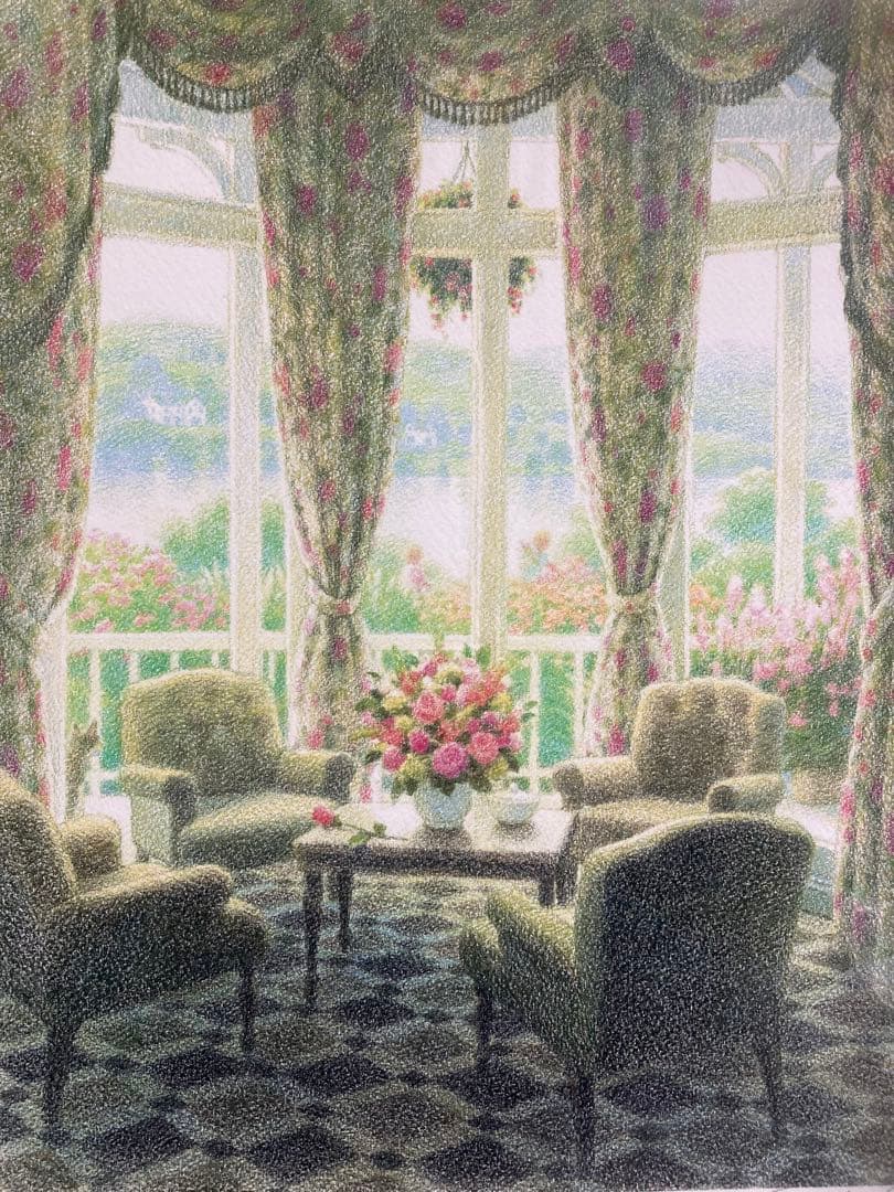 【真作】笹倉鉄平「湖水をながめながら」ジクレー 直筆サイン 保証書有 版画 絵画