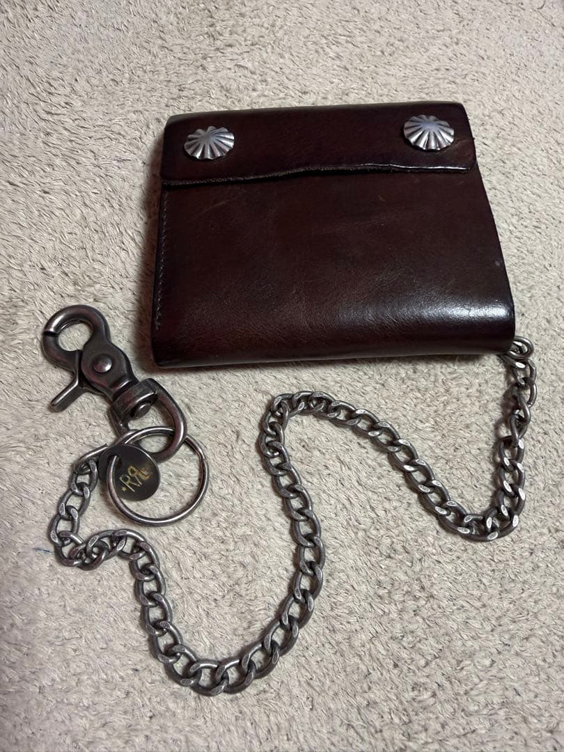 正規品 RRL コンチョ レザー チェーン ウォレット