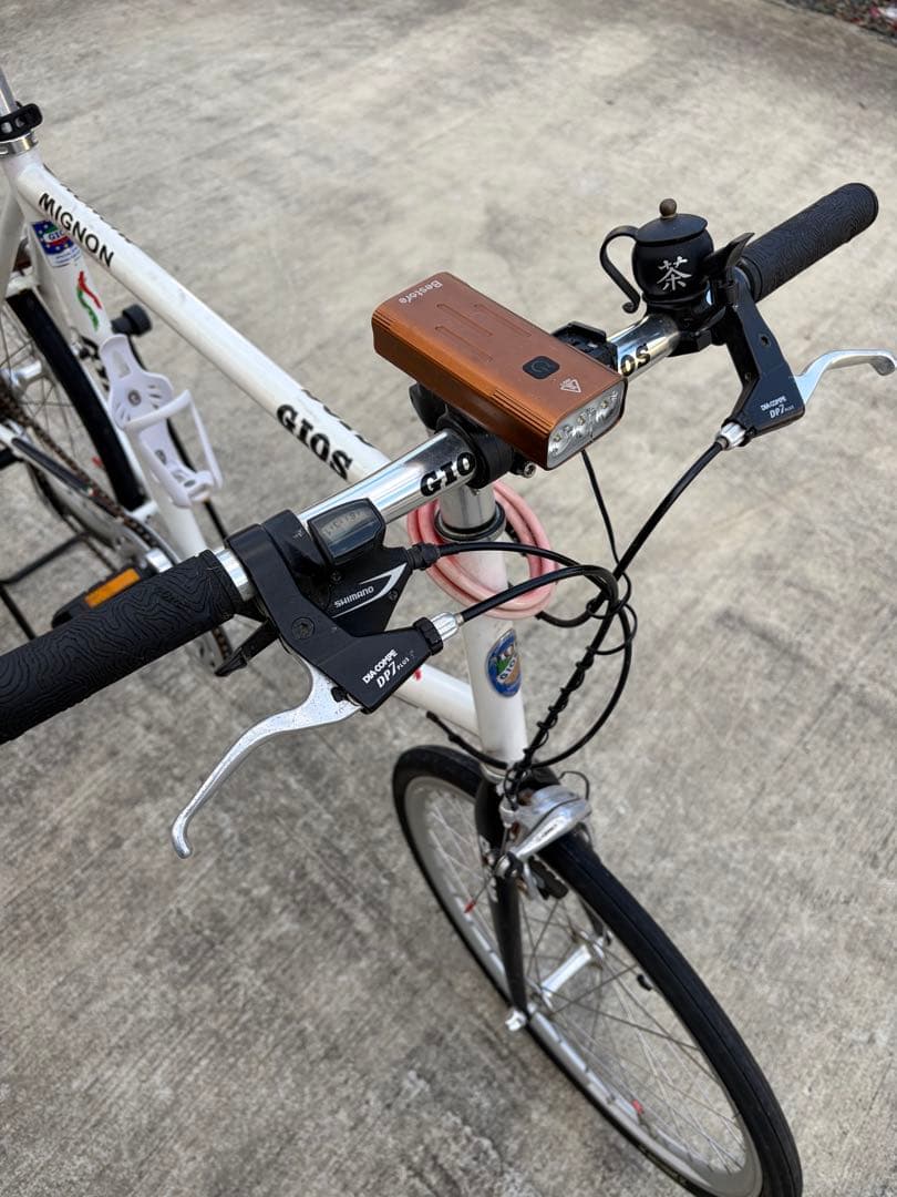 GIOS ミニベロ 自転車 ホワイト　スタンド付