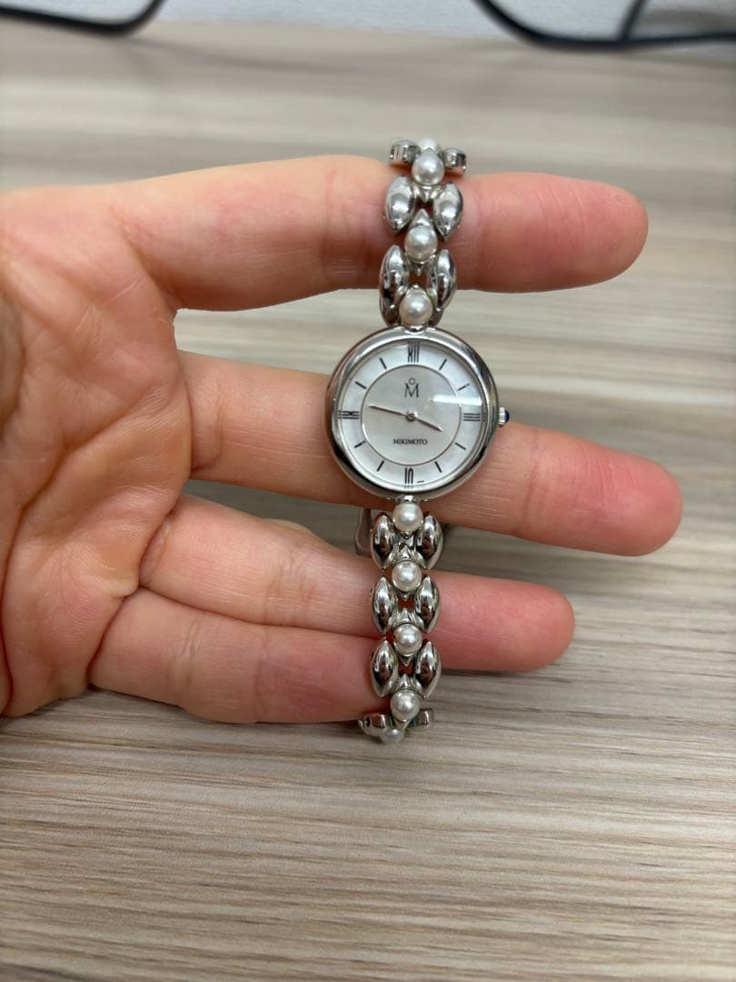 MIKIMOTO パール装飾 アナログ腕時計