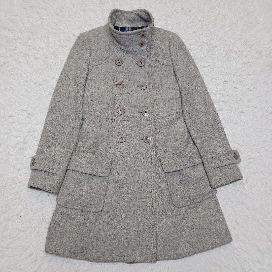 ✨美品✨バーバリーブルーレーベル　アンゴラ混 コート　ノバチェック　ダブル