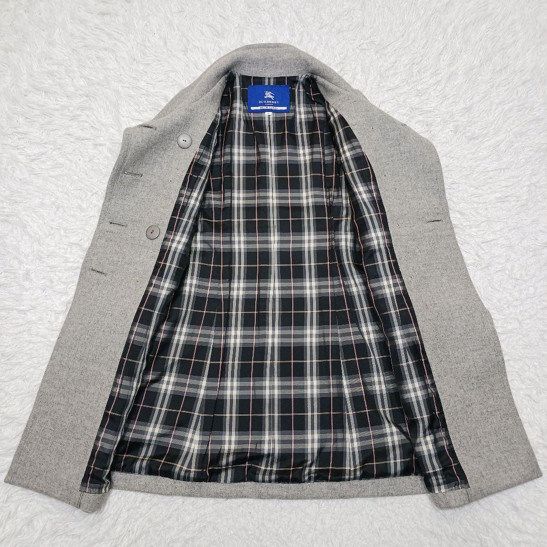 ✨美品✨バーバリーブルーレーベル　アンゴラ混 コート　ノバチェック　ダブル