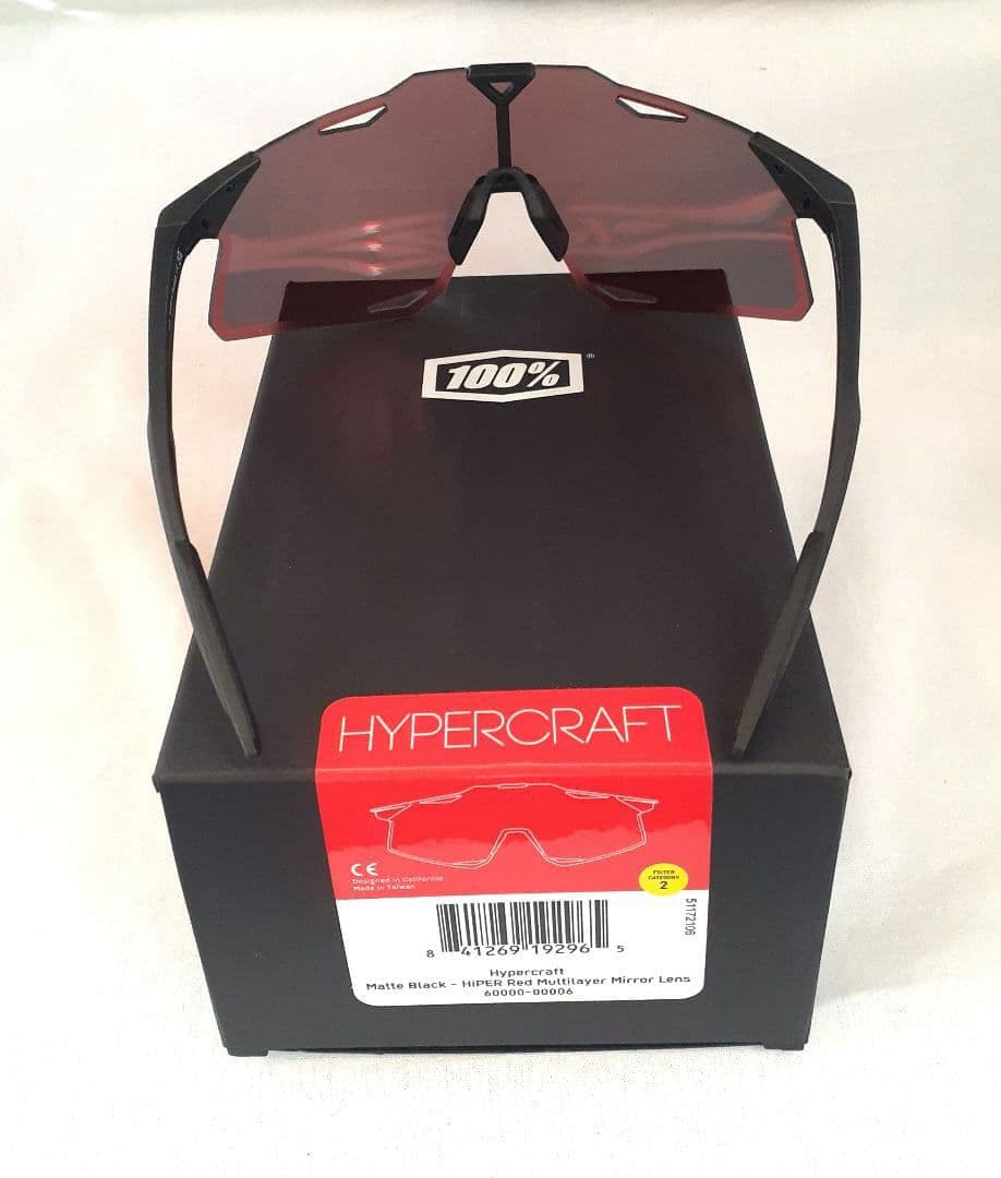 100% Hypercraft ブラック レッド ワンハンドレッド サングラス