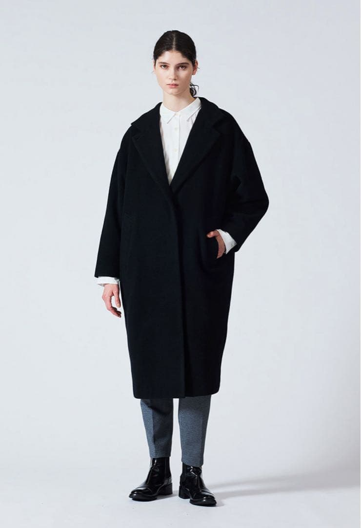 mizuiroind ウールブレンドスタンドカラーコート