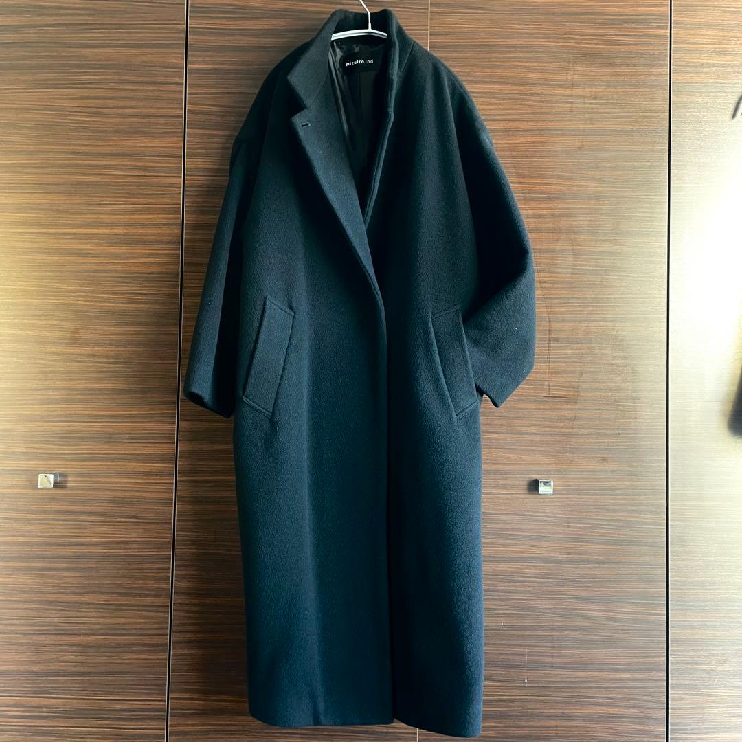 mizuiroind ウールブレンドスタンドカラーコート