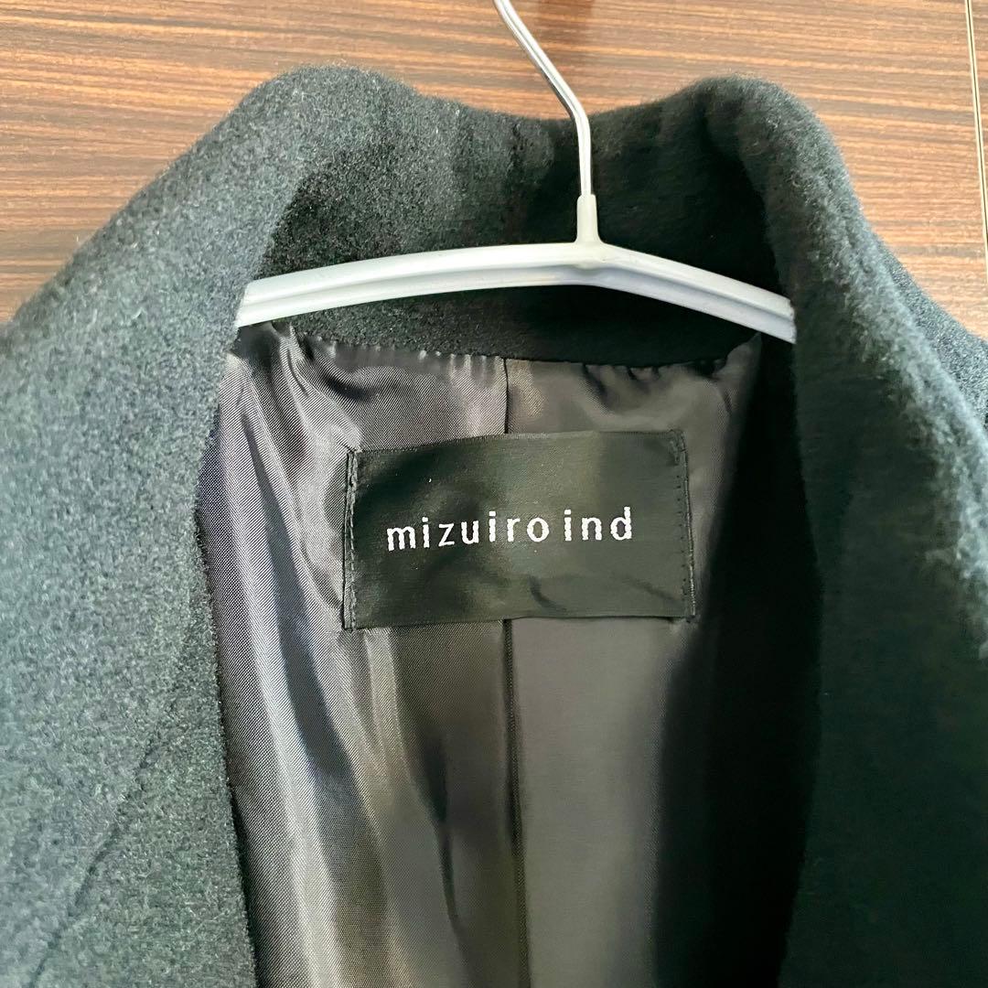 mizuiroind ウールブレンドスタンドカラーコート