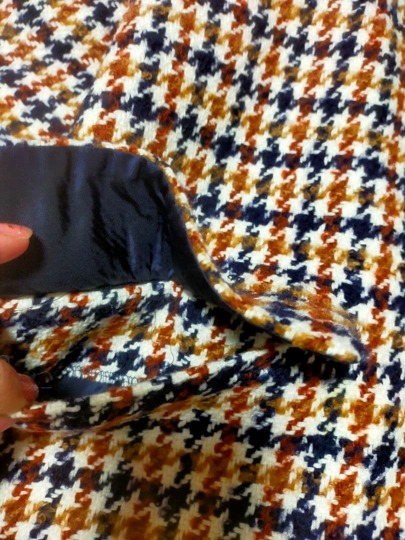 美品！23区 ループヤーン チェック ツイード ロングコート　38