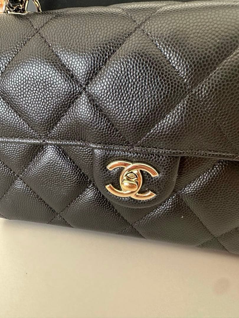 【極美品】シャネル トップハンドル ミニマトラッセ キャビアスキン