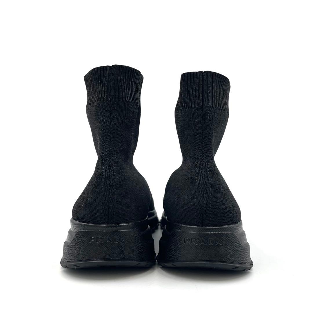 《未使用級》PRADA プラダ ソックス スニーカー ストレッチ サイドロゴ 黒