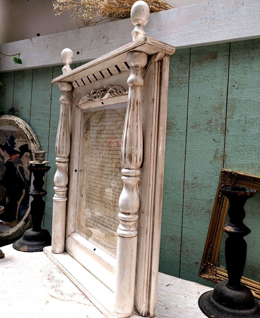 アンティークシェルフフレーム、 アクリル板付き