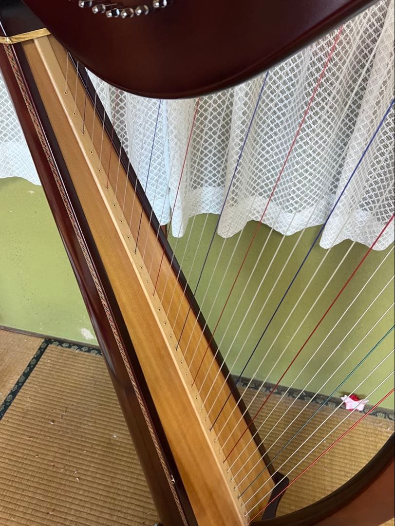 ramu　青山 AOYAMA ダークブラウン 34弦ハープ 130DB