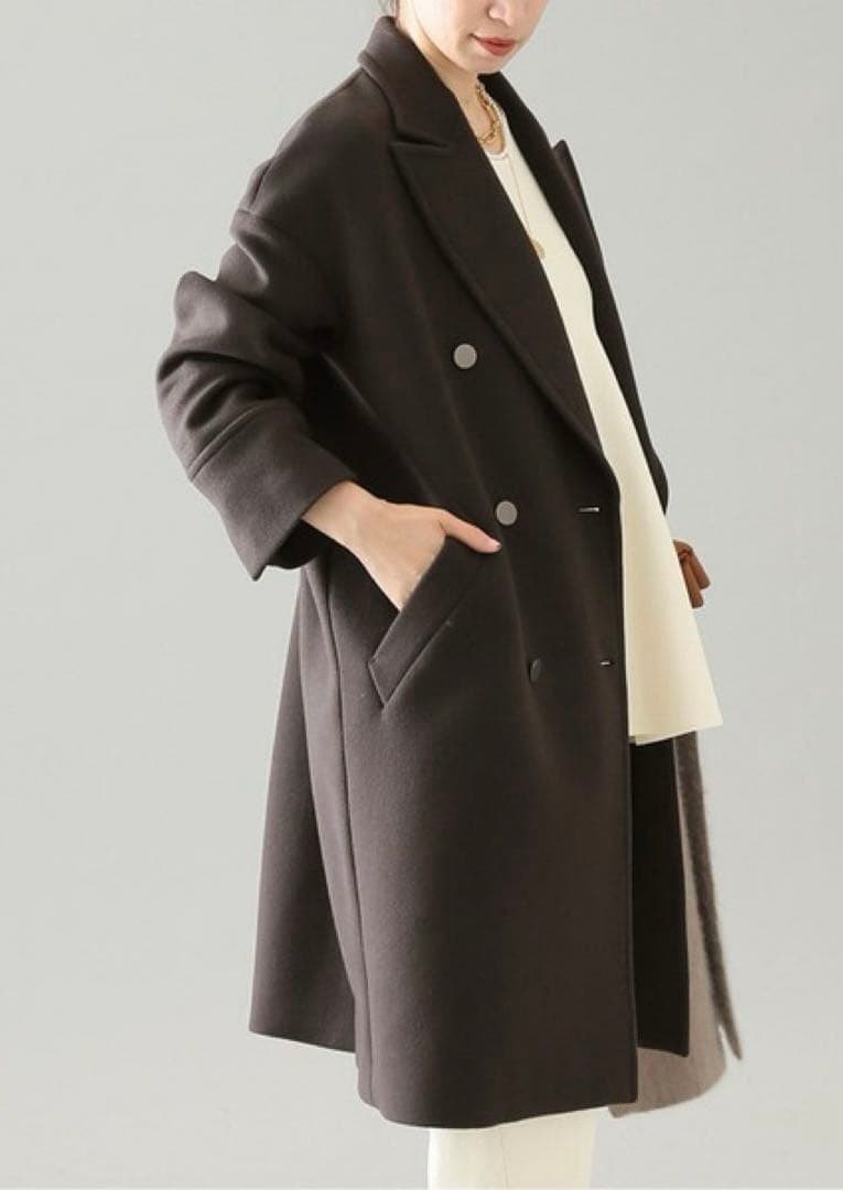 ヴェルメイユパーイエナ マンテコ コクーンWコート チェスターコート S