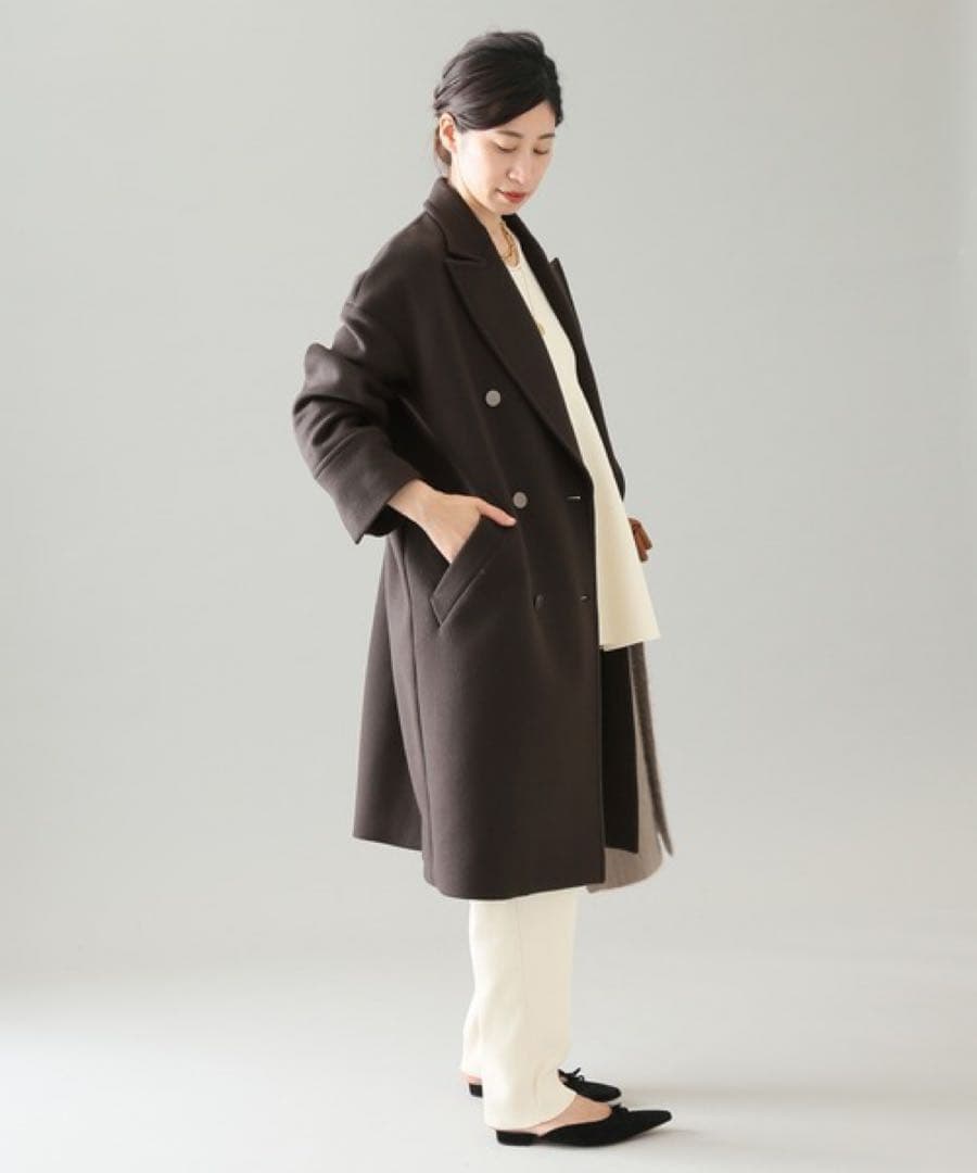 ヴェルメイユパーイエナ マンテコ コクーンWコート チェスターコート S