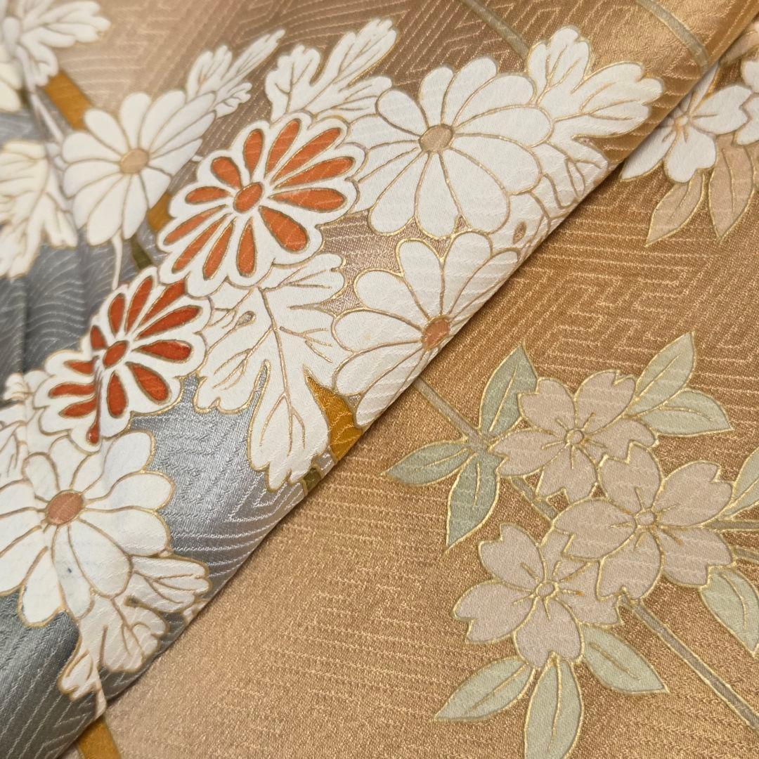 【予約済】着物と帯京月花 m3776 ■割と綺麗な正絹訪問着4点■加賀/友禅