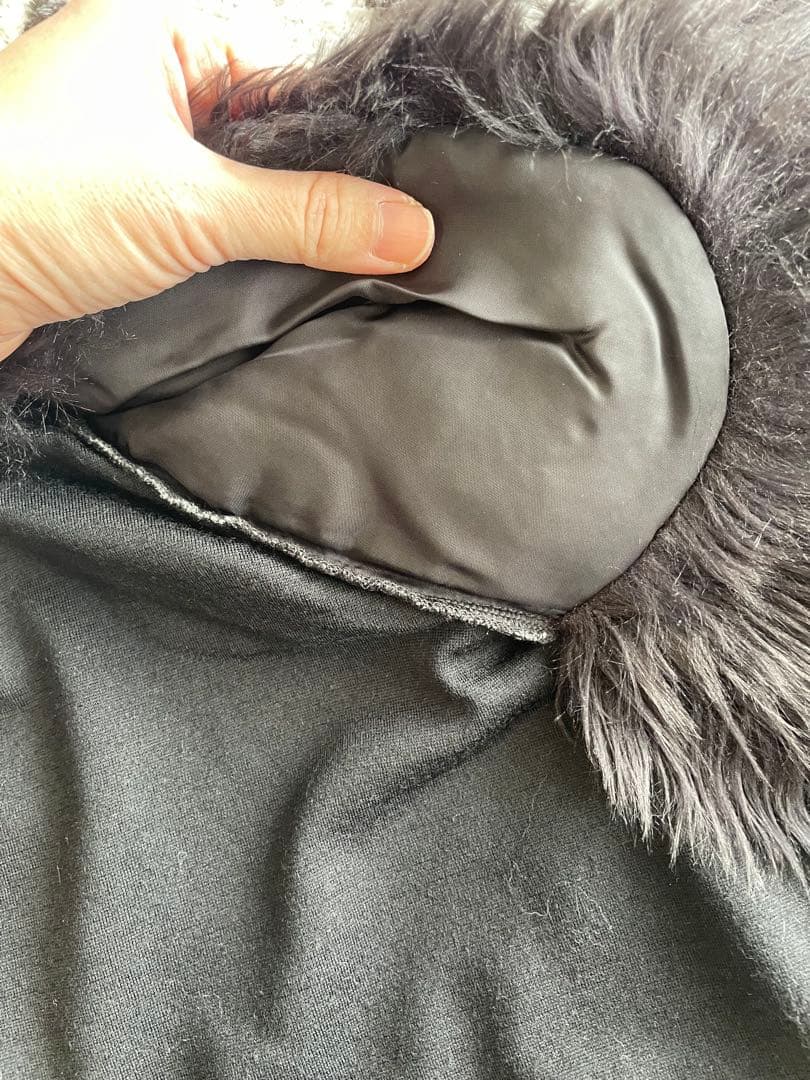 コムデギャルソン ファー襟付きカットソー　黒　XS