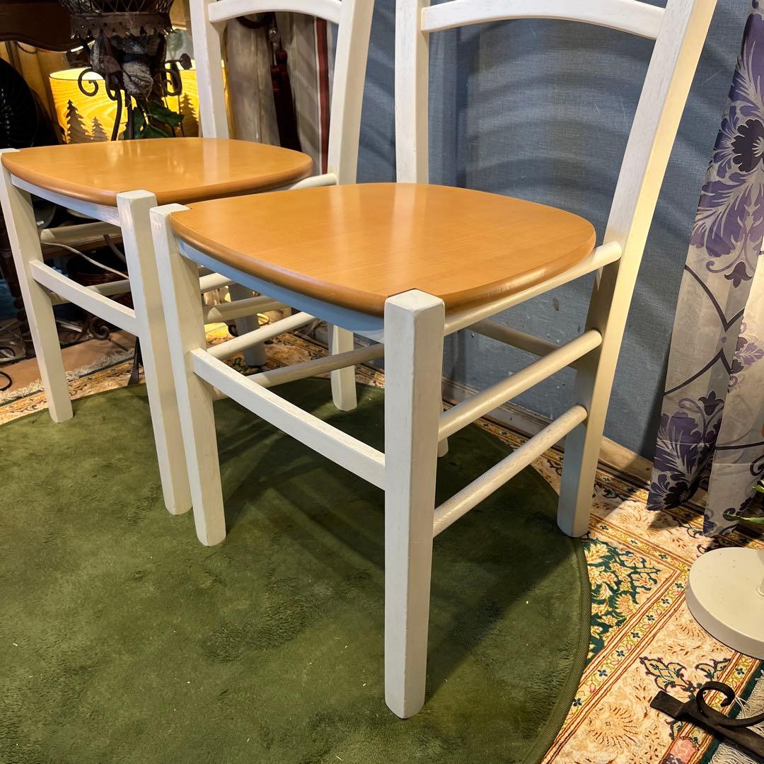 Sale L１　２脚セット　シャビーst 　木製ダイニングチェア