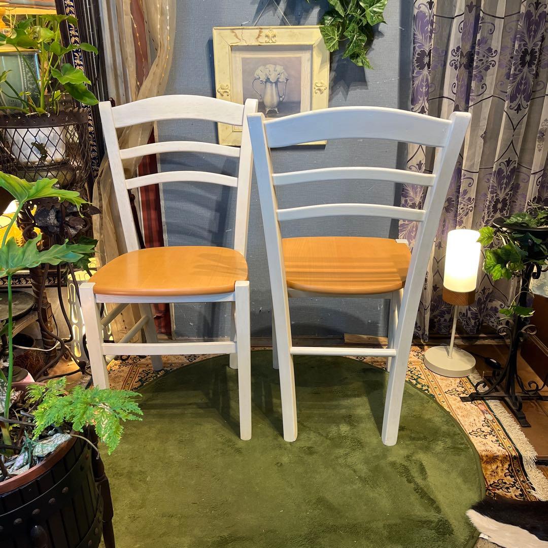 Sale L１　２脚セット　シャビーst 　木製ダイニングチェア