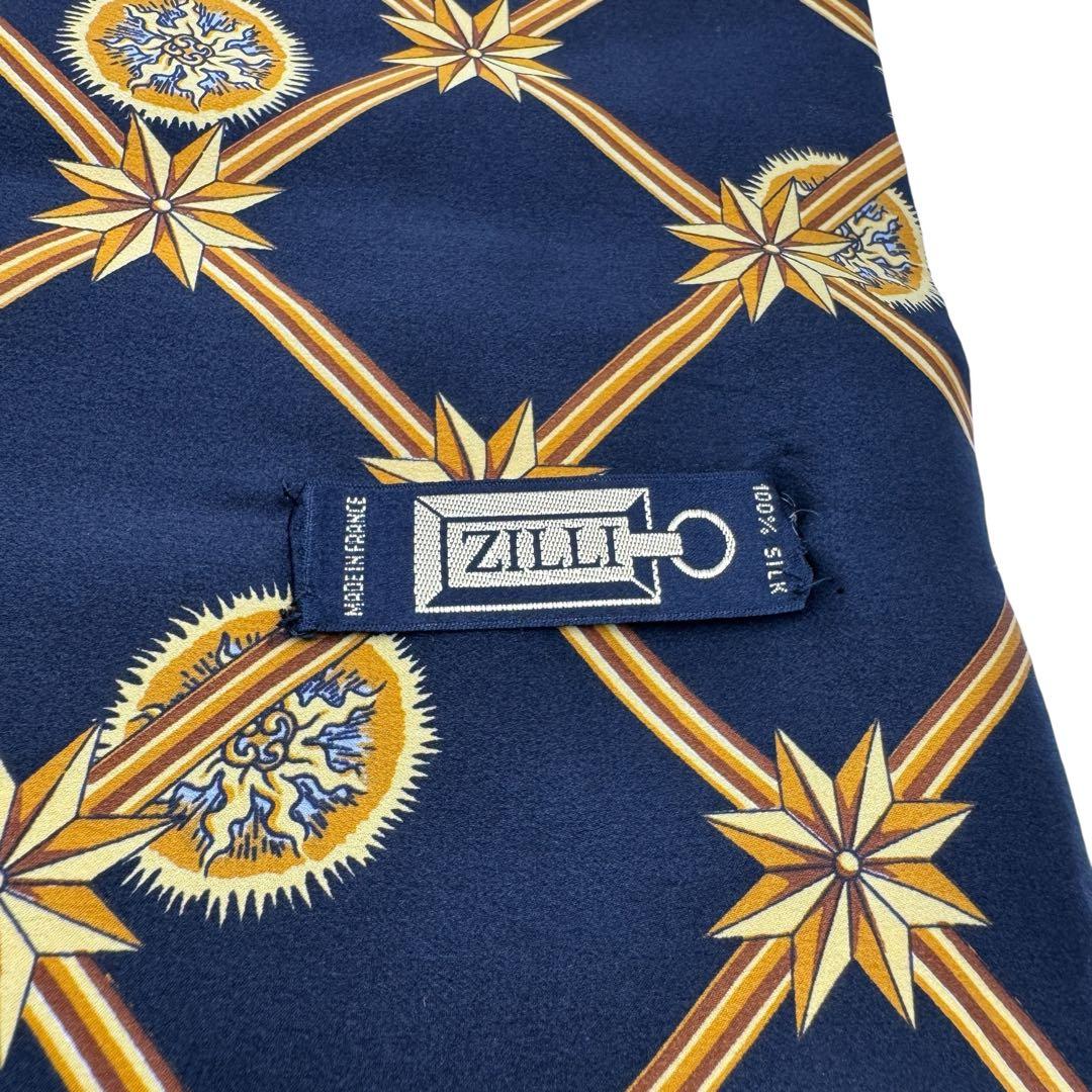 ほぼ未使用タグ付き ZILLI シルク100% 大判ストール マフラー 総柄