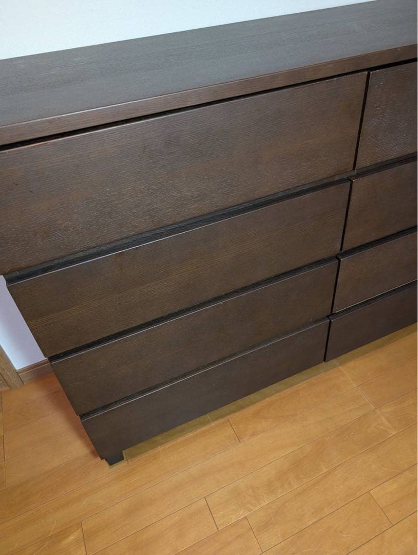 ■送料込■無印良品 木製チェスト 4段ワイド タモ材 タンス 棚 収納廃盤品