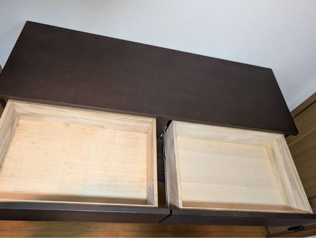 ■送料込■無印良品 木製チェスト 4段ワイド タモ材 タンス 棚 収納廃盤品