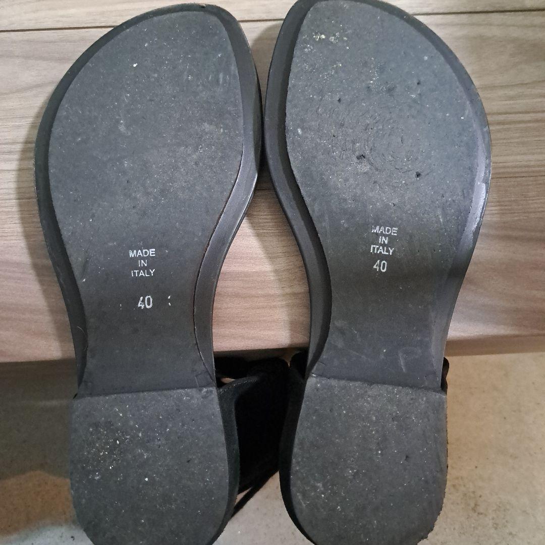 アン ドゥムルメステール　スエード オープントゥ サンダル フラットシューズ