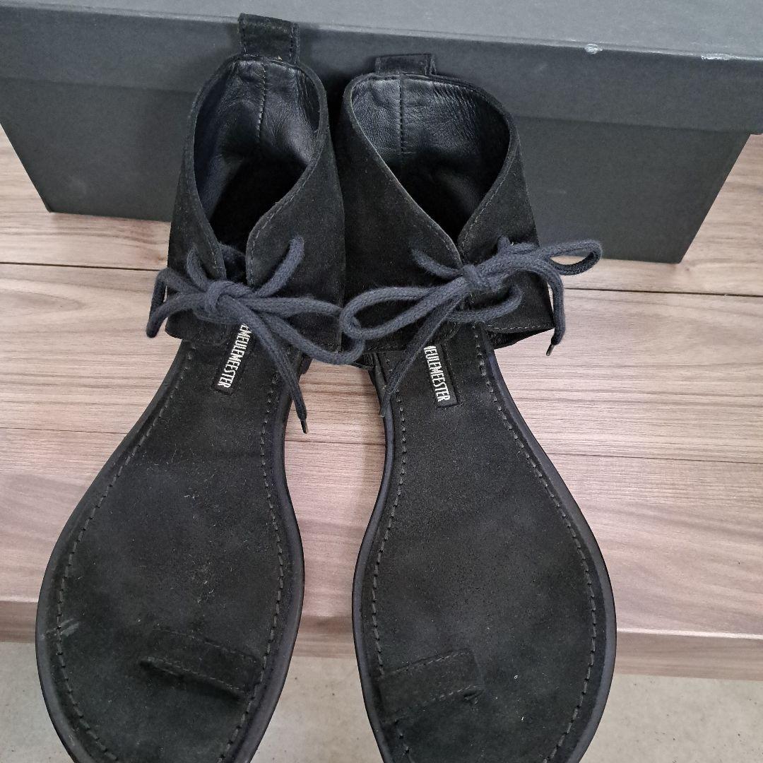 アン ドゥムルメステール　スエード オープントゥ サンダル フラットシューズ