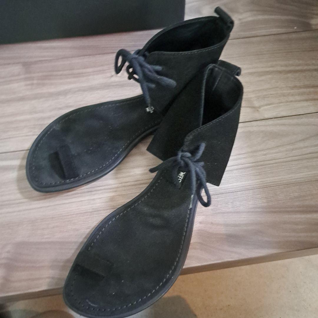 アン ドゥムルメステール　スエード オープントゥ サンダル フラットシューズ