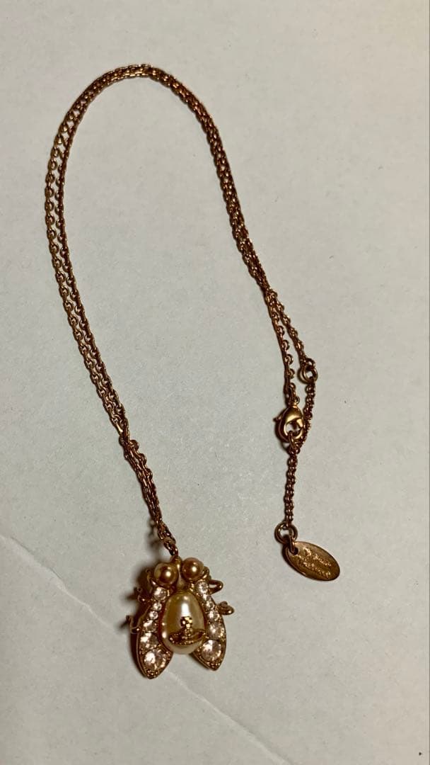 ヴィヴィアンウエストウッド　ネックレス　パール 昆虫　ハエ