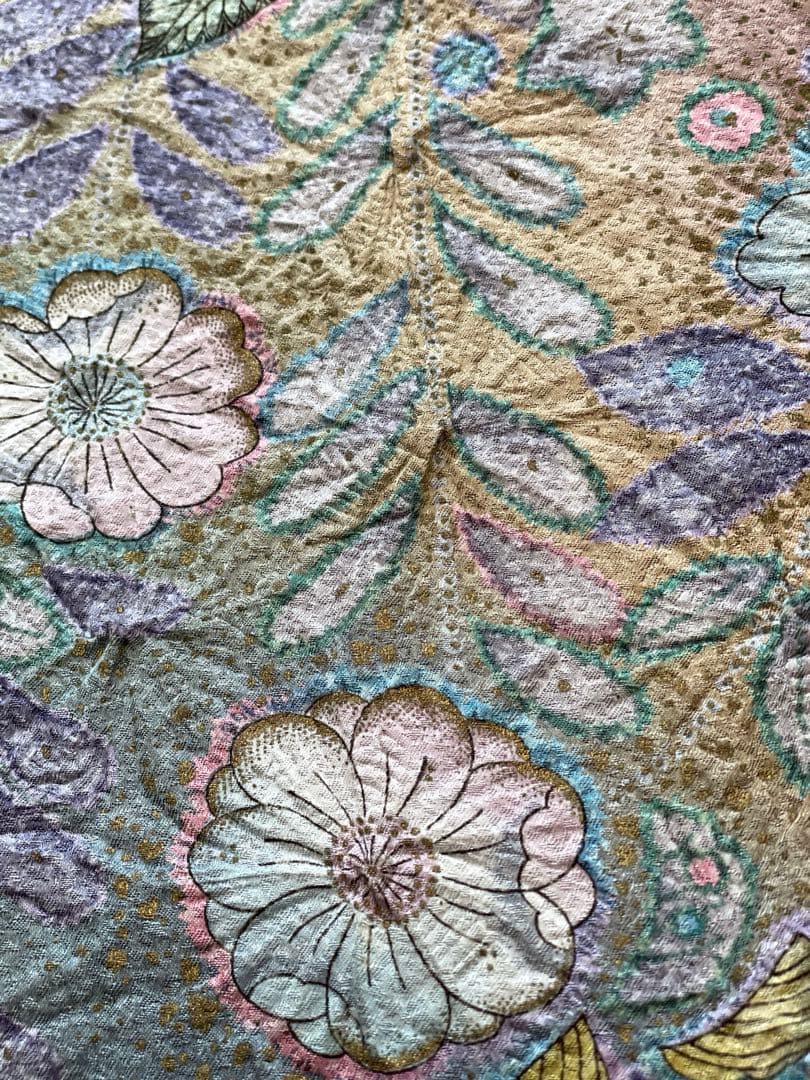 袷　訪問着　辻ヶ花/叩染　正絹　身丈163