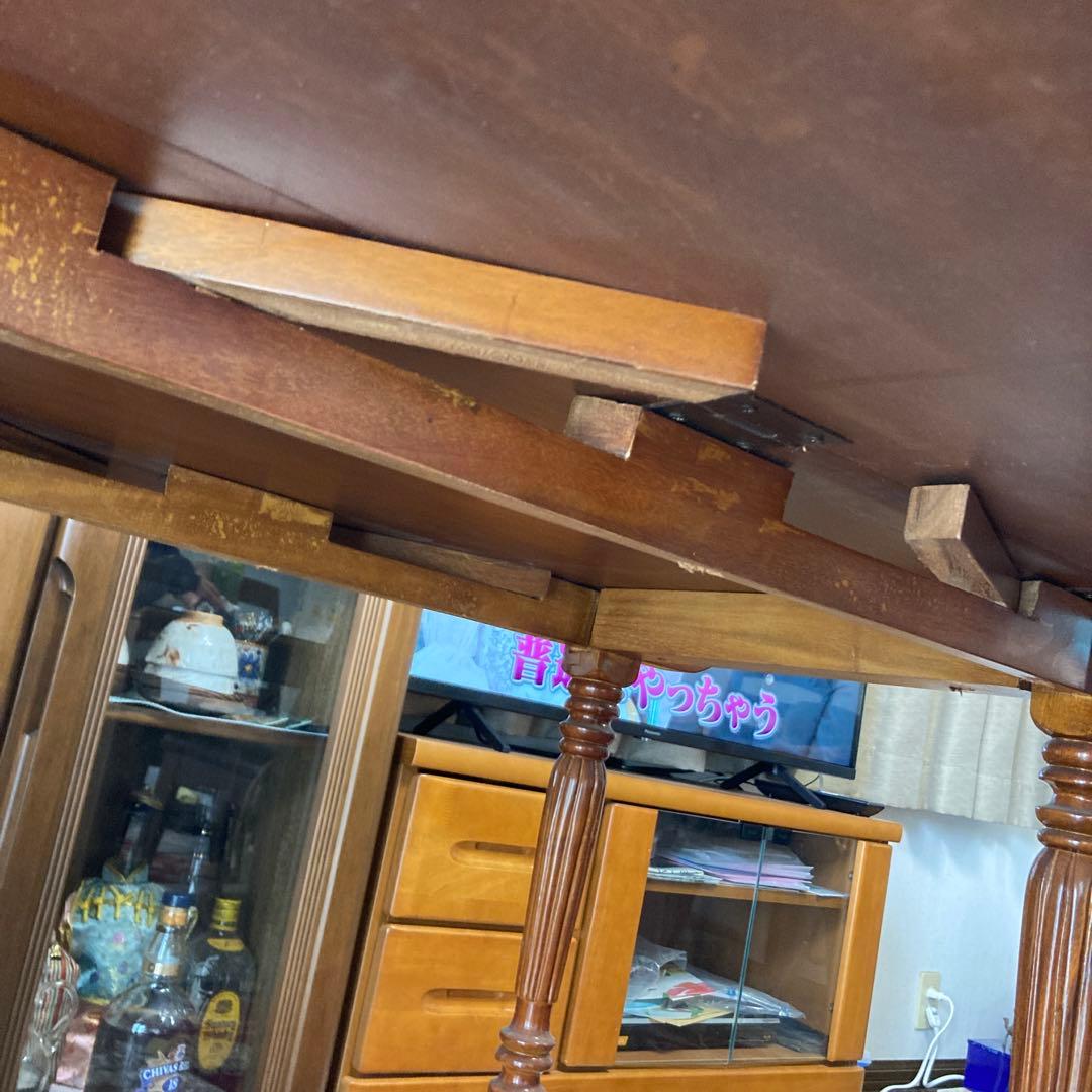 アンティーク 木製テーブル キャスター付き