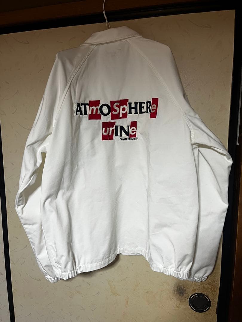 シュプリーム supreme カバーオール　白　バックプリント