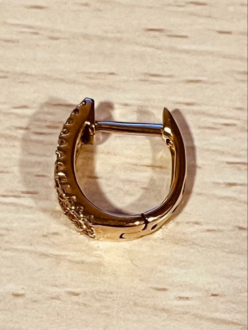 AVALANCHE 10K YG 天然ダイヤモンド フープピアス 12mm