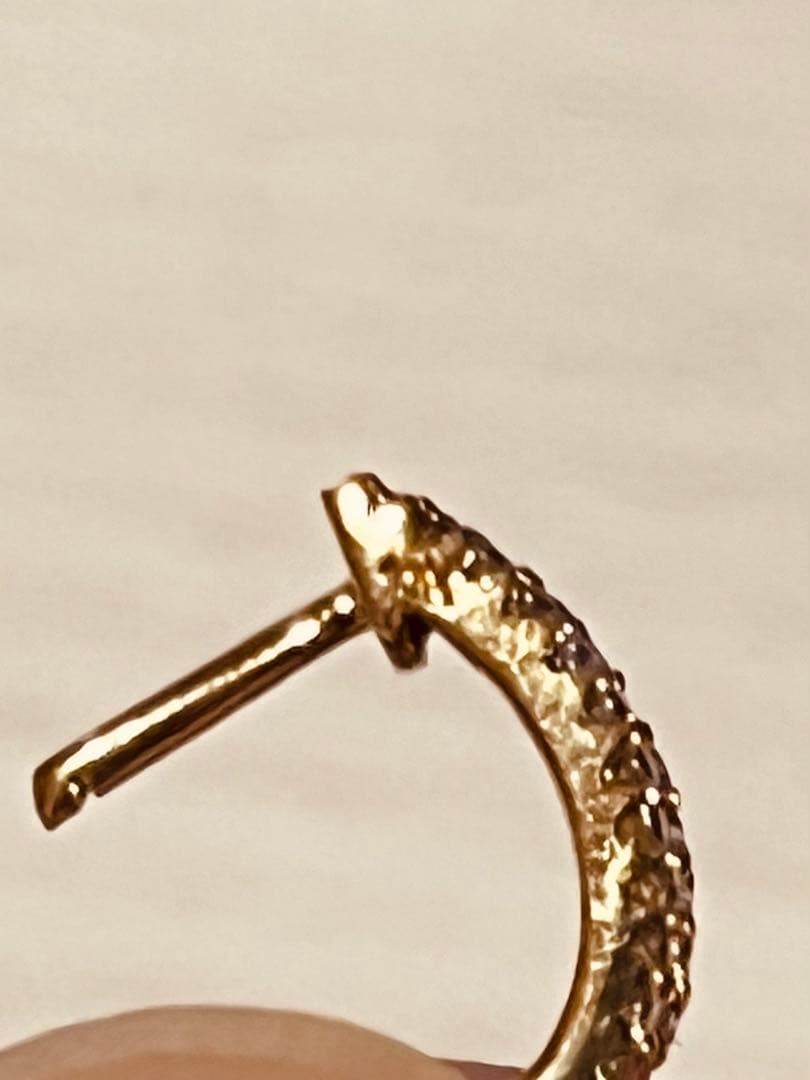 AVALANCHE 10K YG 天然ダイヤモンド フープピアス 12mm