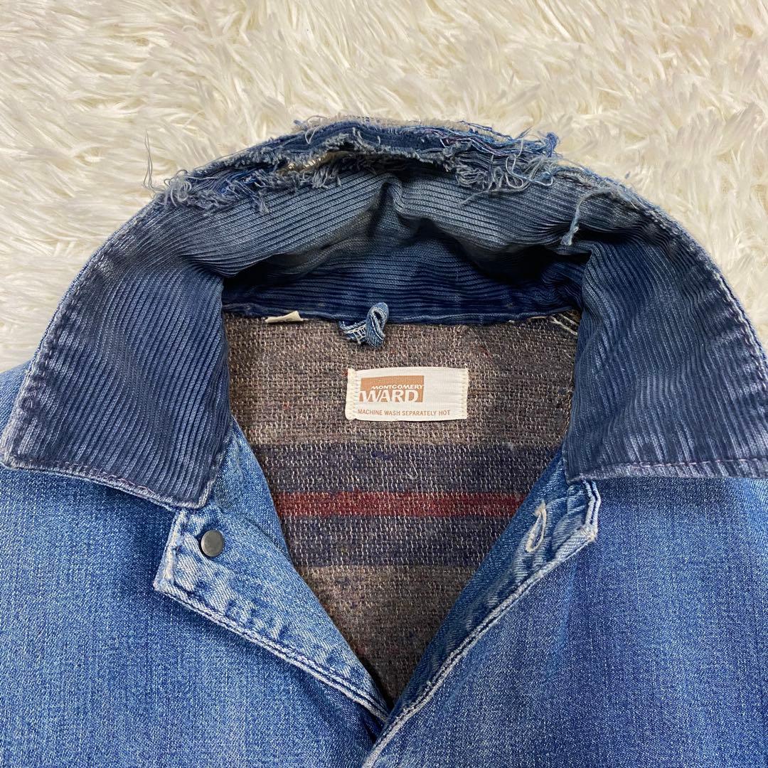 60's~70's モンゴメリーワード　デニム　カバーオール　ブランケット