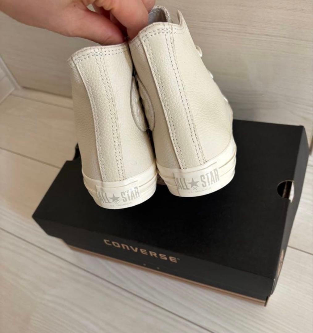 【新品】Ungrid × CONVERSE アイボリーレザーハイカットスニーカー