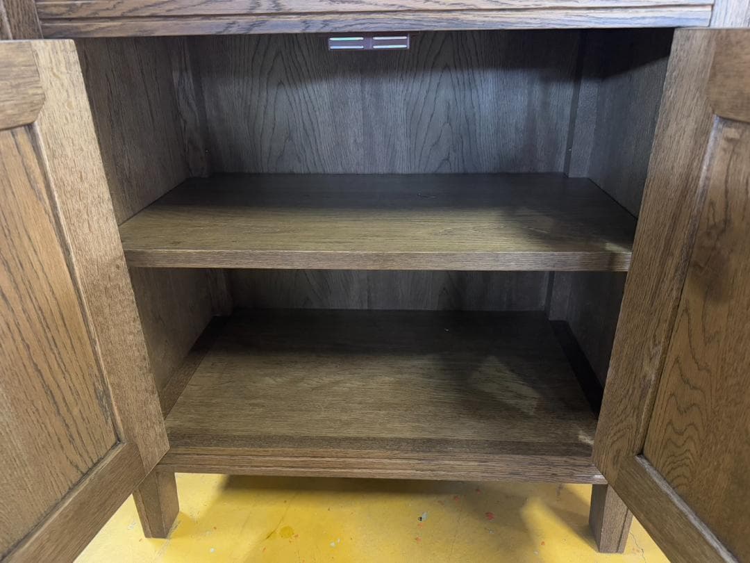 【美品】雅 花柄キャビネット 道産ナラ材