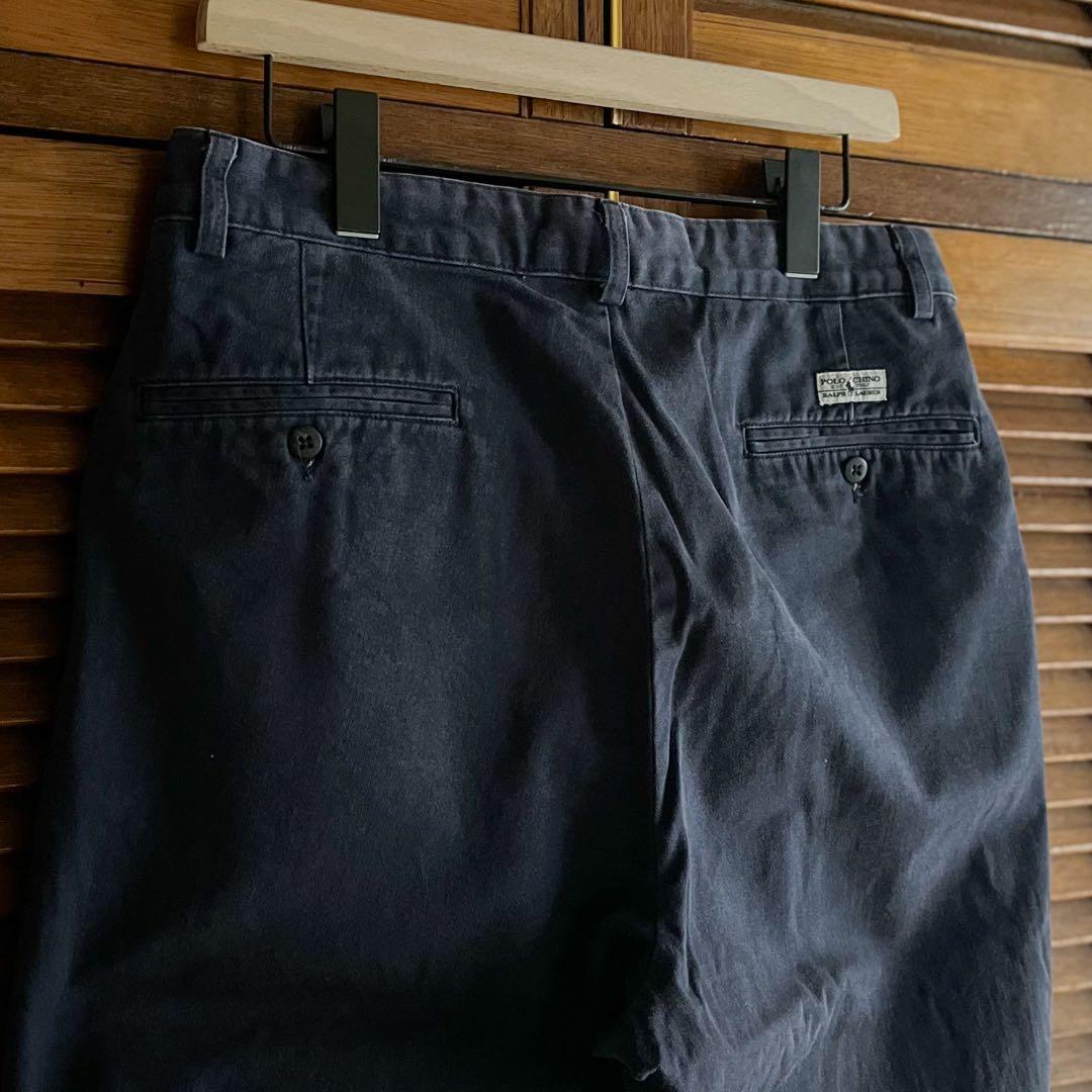 ポロチノ ビンテージ アメリカ製 W32×L30 ネイビー ポロラルフローレン