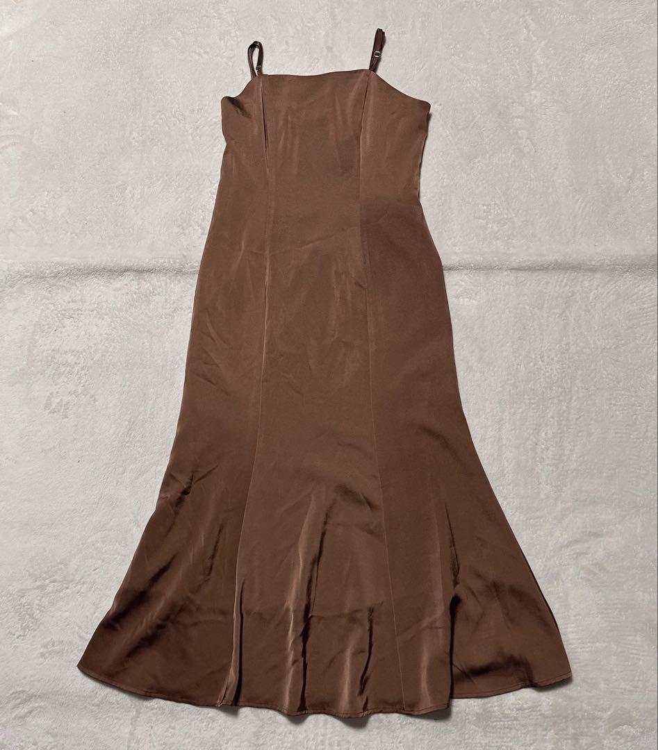 leja 透け感チャイナトップス付きロング丈キャミソールセットアップドレス