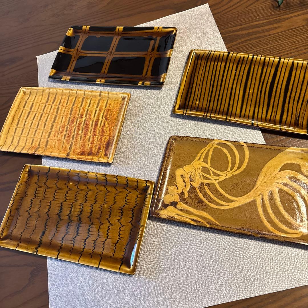 Ｋ*o様 スリップウェア　角皿　５枚セット